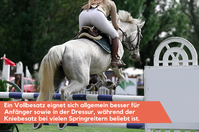 Springreiterin mit Vollbesatz-Reithose mit Grip